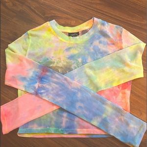 Rainbow see threw crop top or swim top cover